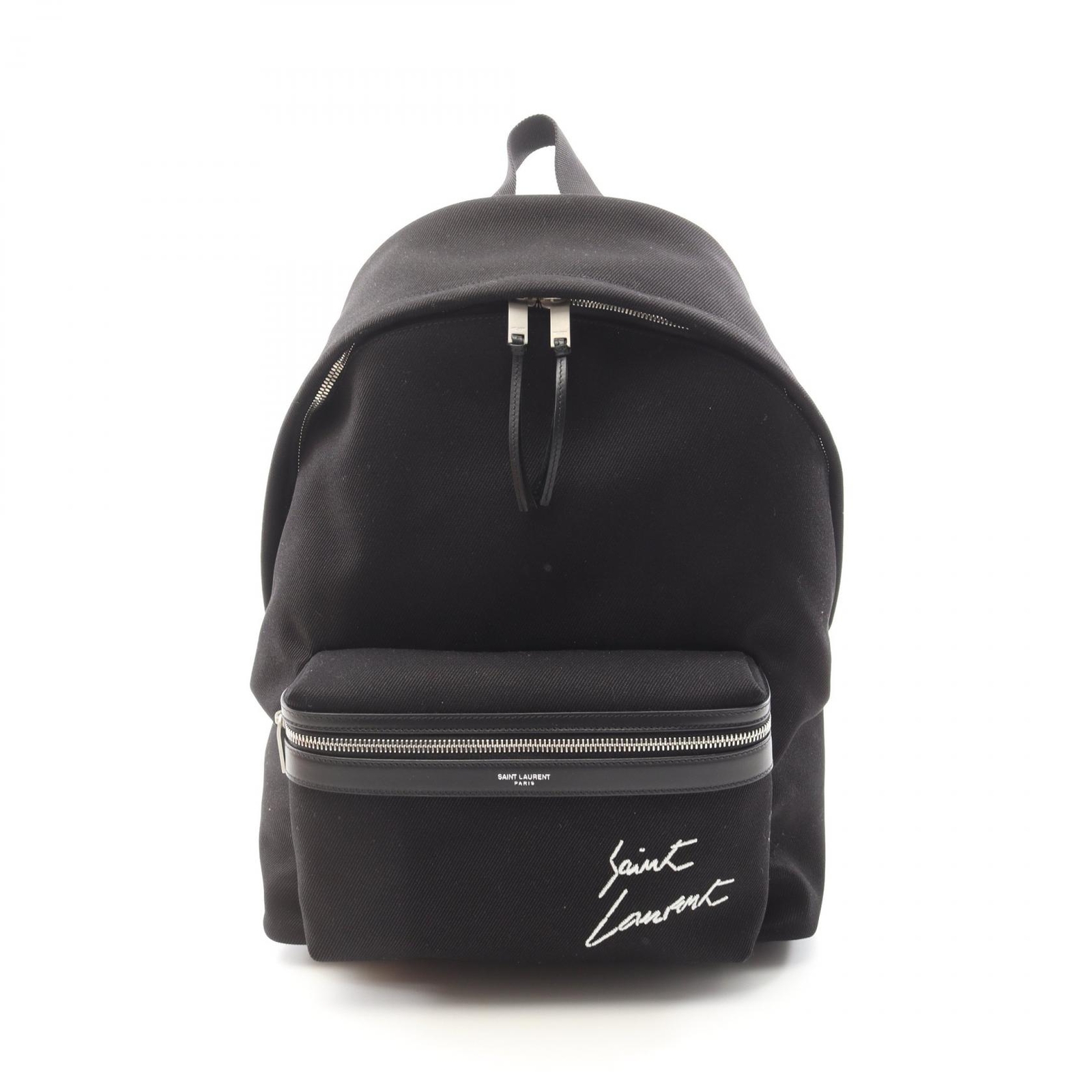SAINT LAURENT Black Leather Cotton City Rucksack Backpack 534968FAEBT1070
