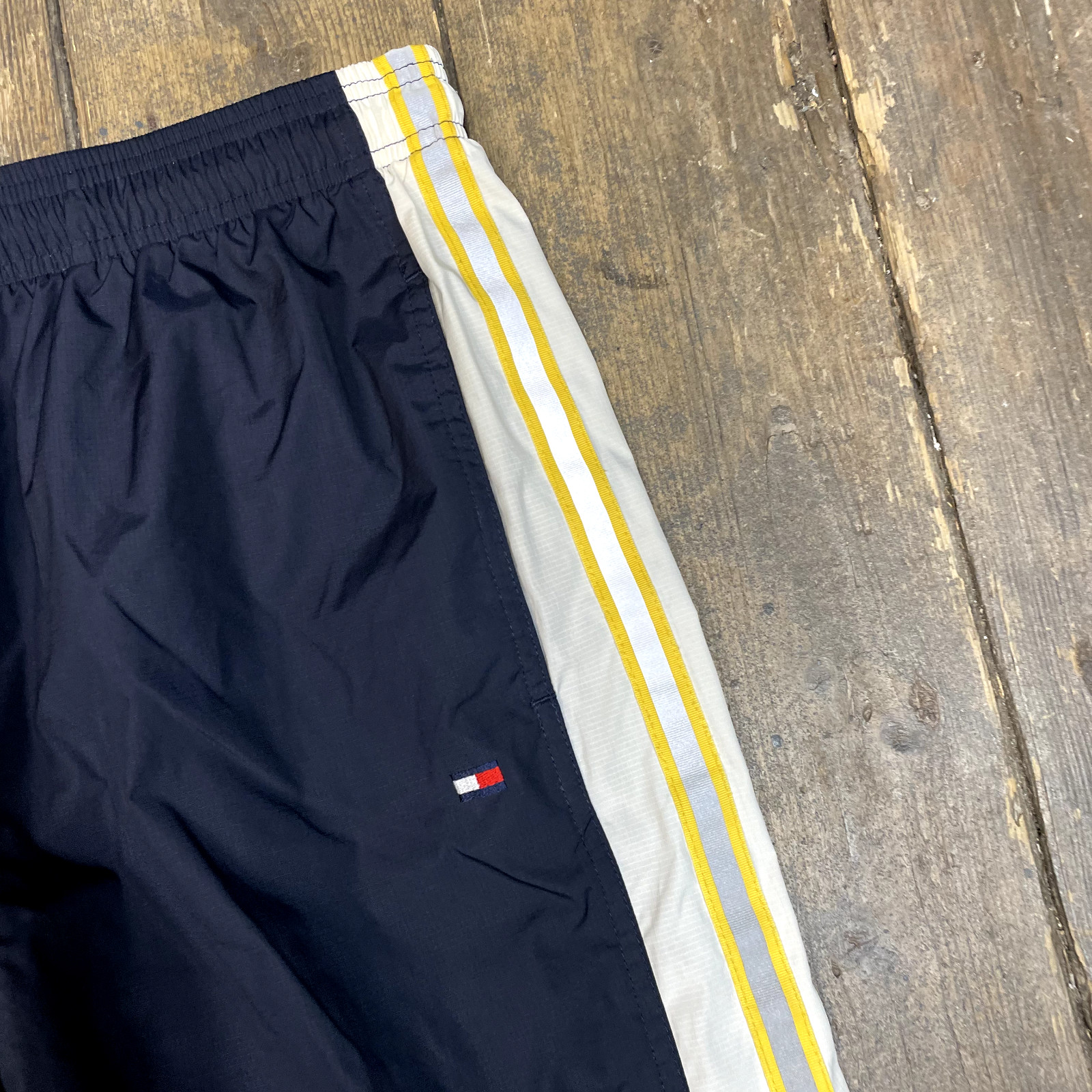 Tommy Hilfiger Track Pants Y2K Straight Leg Training Joggers, Navy, Mens Small image 4