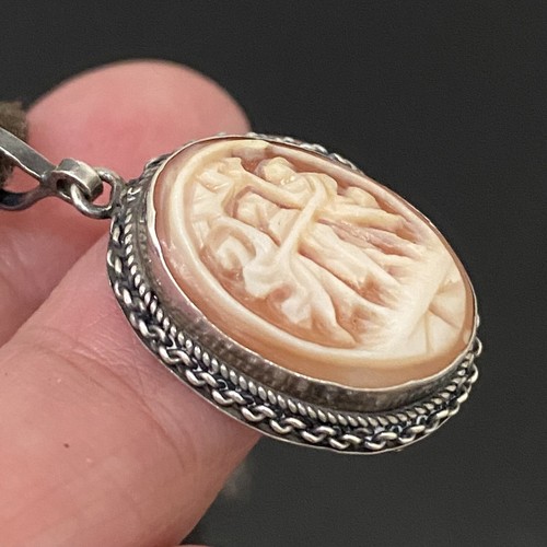 Vintage Star 599 NNA 925 Sterling Silver Three Graces Cameo Pendant Necklace 5g - 第 8/22 張圖片