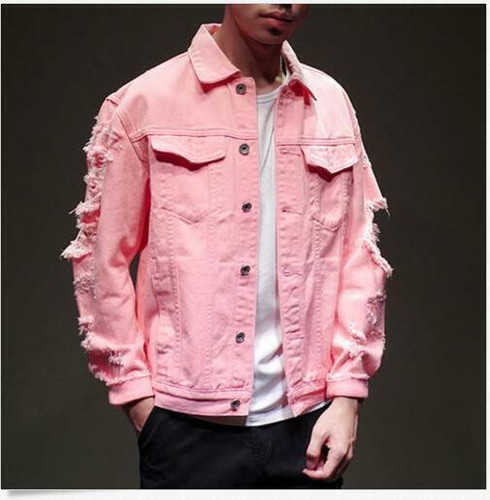 Nuevo Hombres Chaqueta Denim Rasgada Envejecida Blazer Informal Prendas para el torso Camionero Jean Chaqueta @ - Imagen 17 de 18