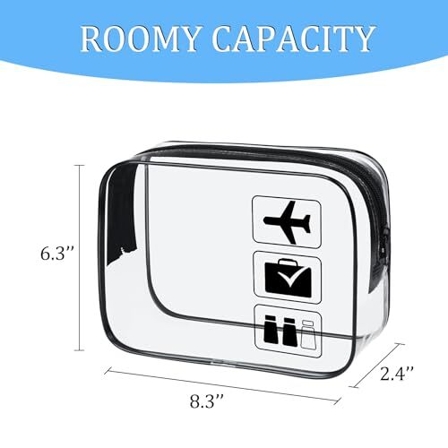 3Pcs TSA Approved Toiletry Bag, Clear Travel Toiletry Bag, Black+White+Blue - Bild 3 von 7
