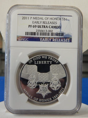 2011-P $1 Proof Medal Of Honor Silver Dollar NGC PF69 Ultra Cameo