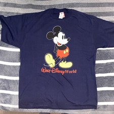 Vintage Disney MICKEY MOUSE T-Shirt, XXL Made in USA Navy Blue w/Tags NOS