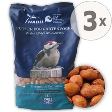 3x Wildvogel Futter Erdnuss 2Kg CJ Wildlife ideal f&uuml;r Erdnusss&auml;ulen Vogelfutter
