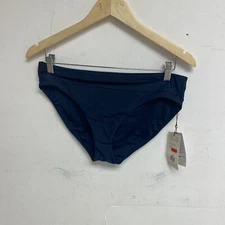 CALIA Women's Mid Rise Wide Banded High Leg Swim Bottoms Darker Ardosia Slate