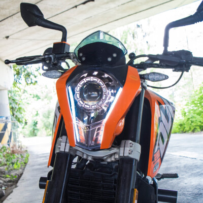 Headlight Assembly Fit KTM Duke 390 2013-2015 LED Kit Angel Light