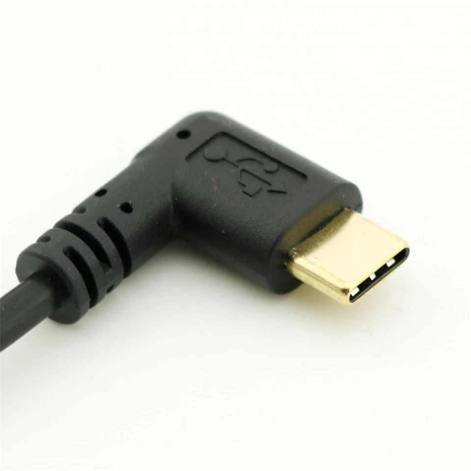 1x Gold Type C 3.1 Male Right Angled to USB 2.0 A Female Data Charging OTG Cable - Image 2 of 4