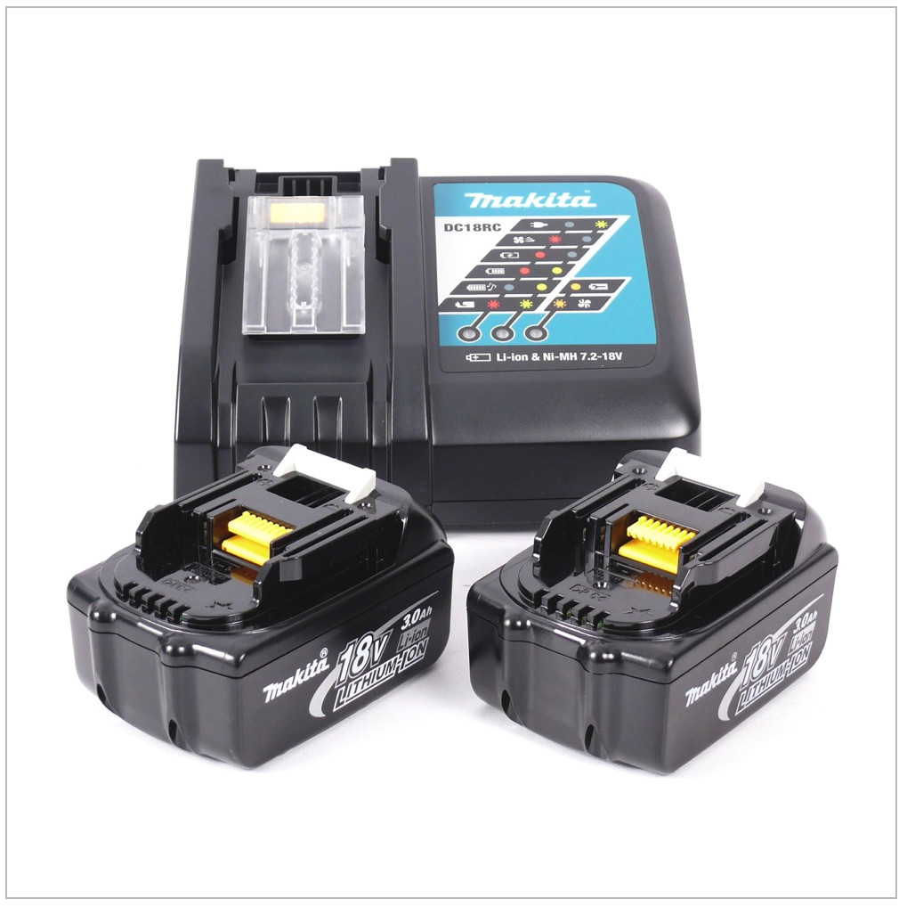 Makita DGD 800 RFJ Akku Geradschleifer 18V 2x 3,0Ah Akku Ladegerät Makpac