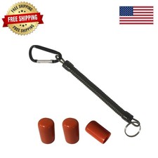 Pinpointer Protection Set: 3 Orange Tip Covers Grey Lanyard for Garrett Models
