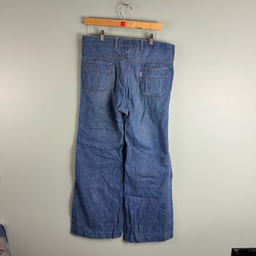 Jeans vintage Levis Panatela pantalone uomo 18x31 blu svasato denim anni 70 12" apertura gamba - Foto 6 di 11