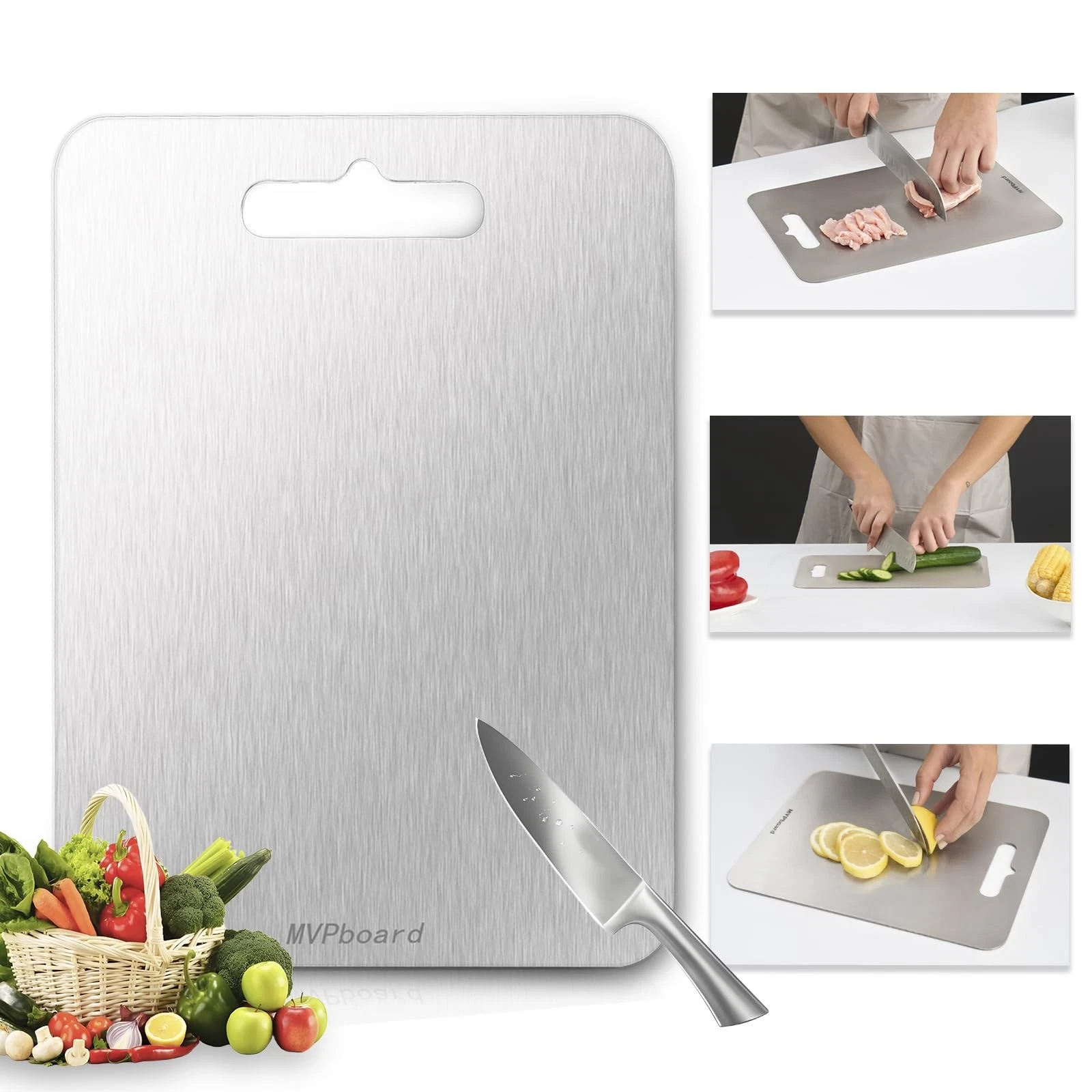 Titanium Cutting Board Small 9" x 12", 100% Pure Titanium Cutting Boards for ...