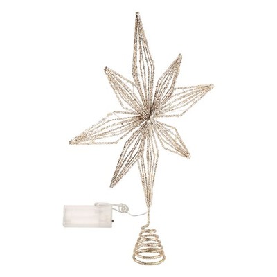 Stella per Albero di Natale, Puntale Albero Natale con 10 LED