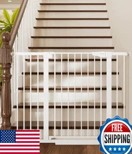 Cumbor 36" Extra Tall Baby Pet Gate, 29.7-48" Pressure Mount, Auto Close, White