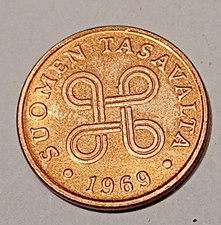 *Finland *  1  penni *  1969   * Copper  *UNC **