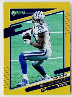 2021 Donruss #192 Michael Gallup Press Proof Premium Dallas Cowboys