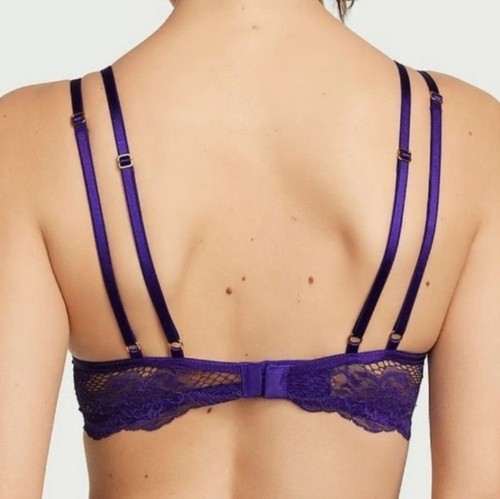 Victoria's Secret Very Sexy Strappy Open Cup Demi Bra Size M Brilliant Purple - Picture 2 of 9