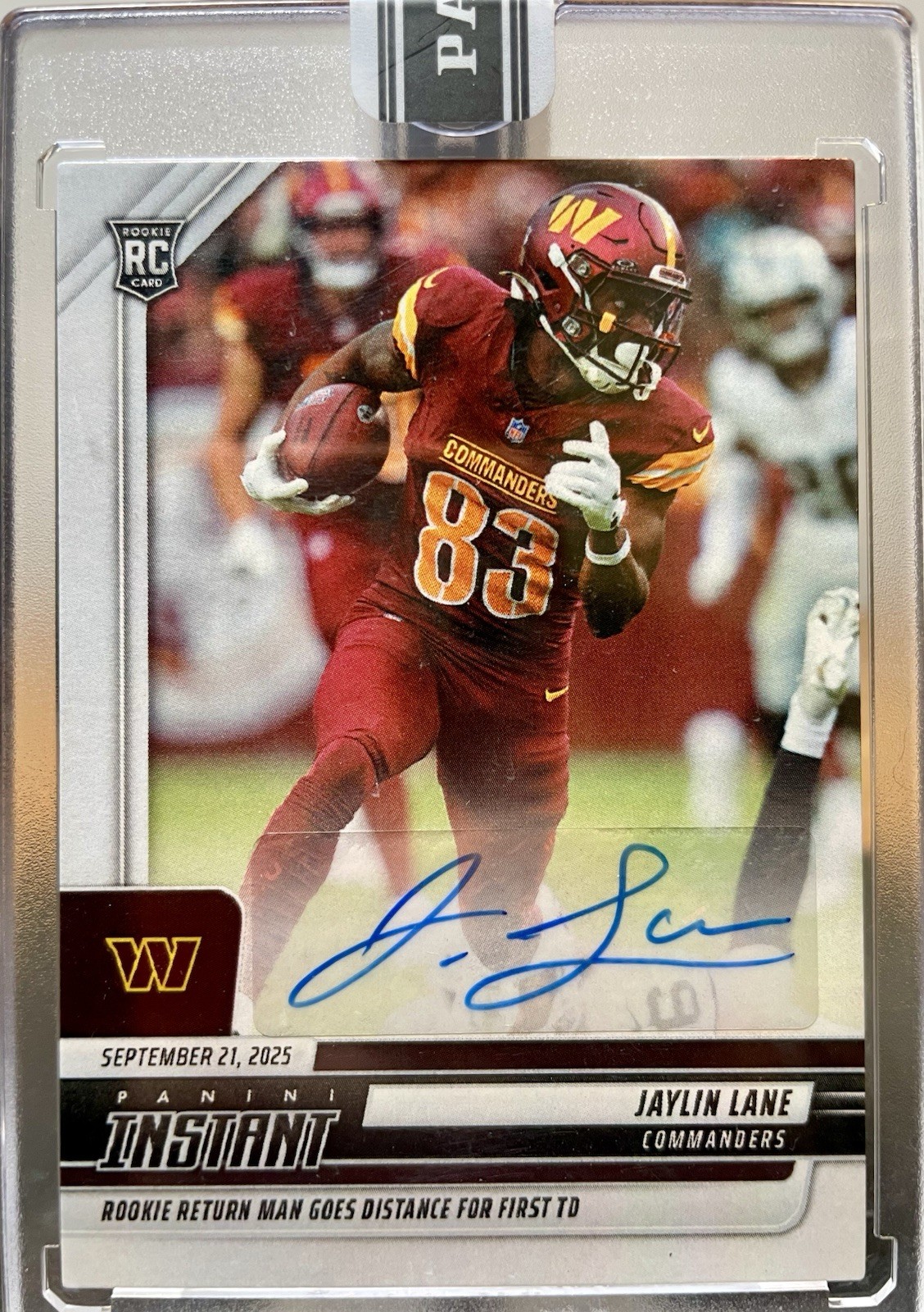 Jaylin Lane 2025 Panini Instant #93 /99 AUTO RC Commanders