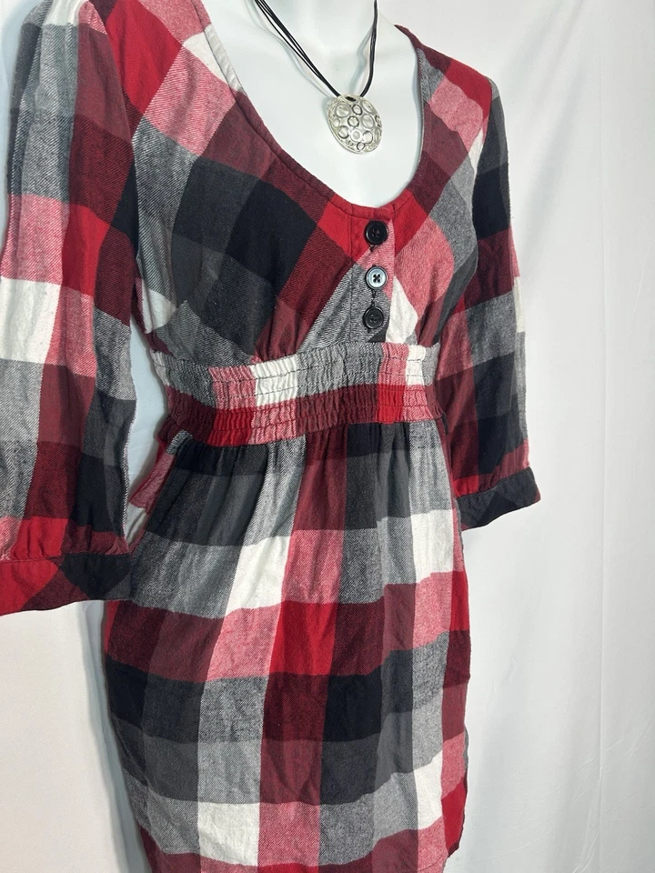 Suéter túnica vintage Y2K Buffalo a cuadros talla M escena indie Mallgoth grunge Foto 2 de 4