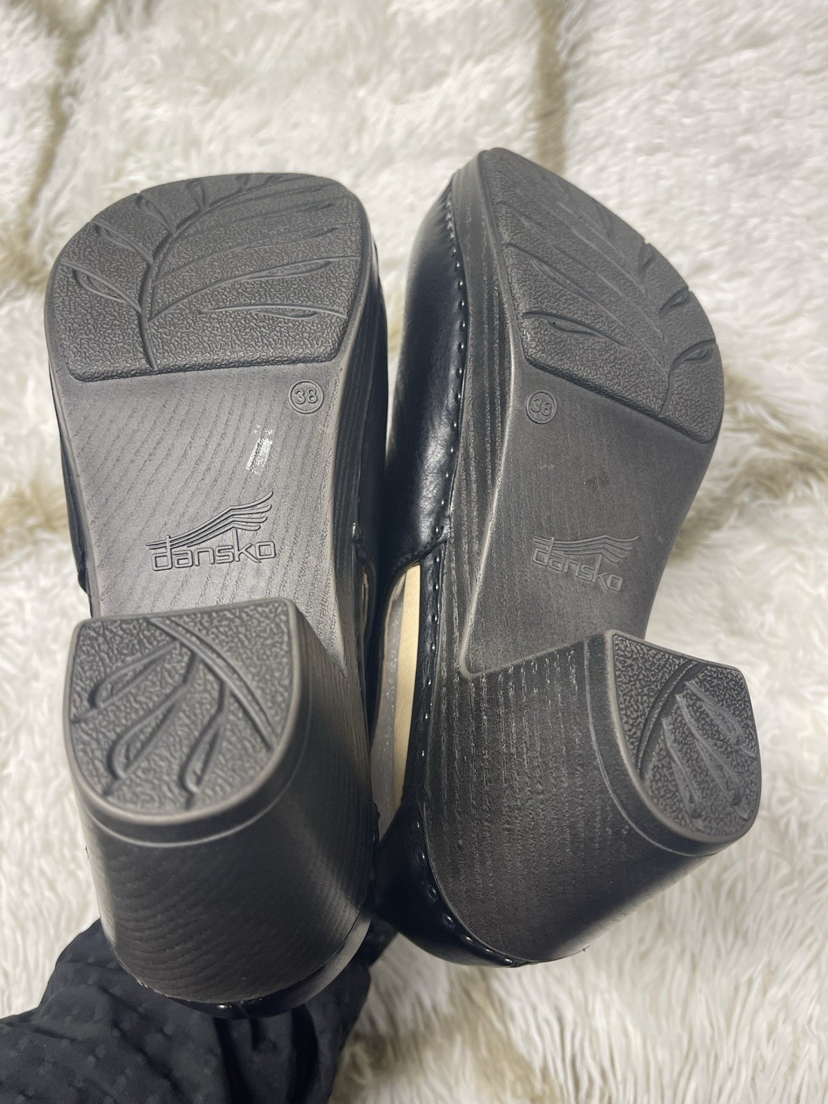 🧡*NIB* Dansko Sassy Leather Black Milled Burnished Clog Women's EU 38 US 7.5-8