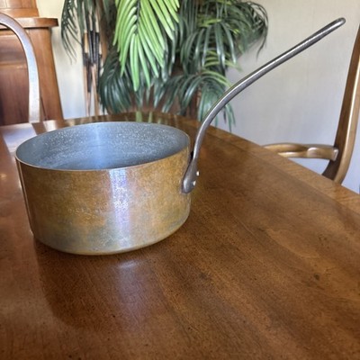 Vtg BAUMALU Copper/Stainless Steel Saucepan Cast Iron Handle / France / 8'' x 4''