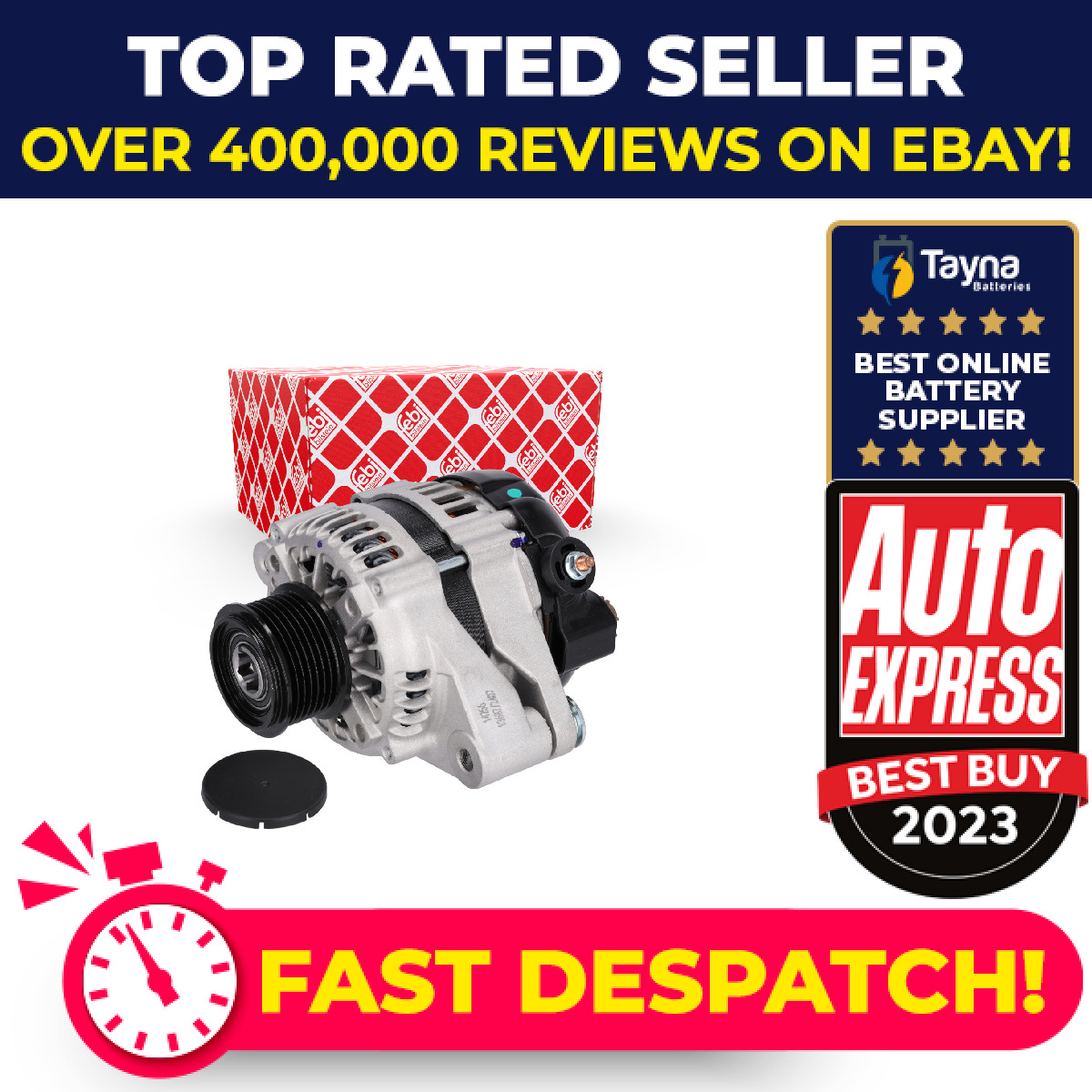 Alternator fits TOYOTA HIACE Mk5 2.5D 2006 on 2KD-FTV 270600L020 270600L021 Febi