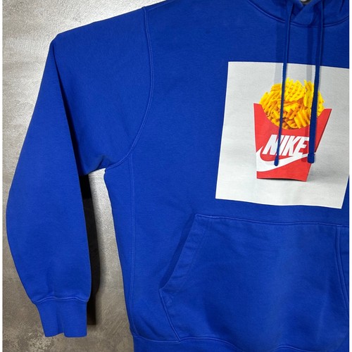 Nike Waffle Fries Hoodie Blue Men's Medium Pullover Sweatshirt Food Graphic - Picture 5 of 11