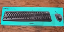 Logitech MK120 Wired USB Keyboard and Mouse, Black - Brand New