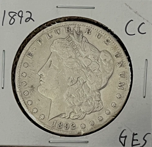 1892-CC Morgan Silver Dollar VF Details Better Date Carson City Mint