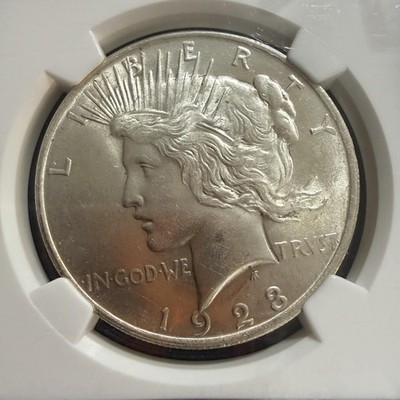 Vintage 1923 Peace Dollar Silver $1 NGC MS 62 Coin Liberty United