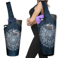 Yoga Mat Bag - Long Tote with Pockets - Holds More Yoga Accessories Carrier- ...