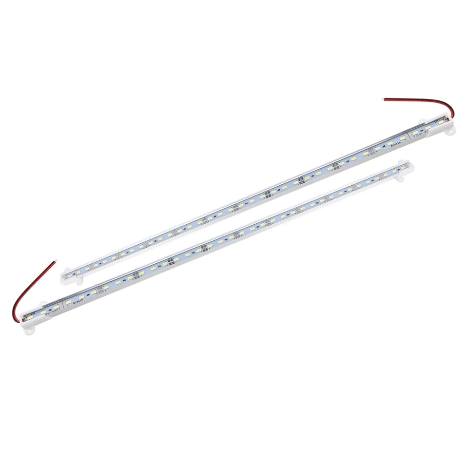 2x 50CM 12V 36 LED 5630 SMD Hard Strip Light Aluminum With End White U2R91319 - Image 2 of 4