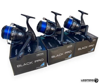 LIDSTERS FISHING SUPPLIES 3 NEUE GROSSE SCHWARZE PRO 70 FD MEERESANGELN LIDSTER STRAND PIER ROLLEN BLAUE SCHNUR 70