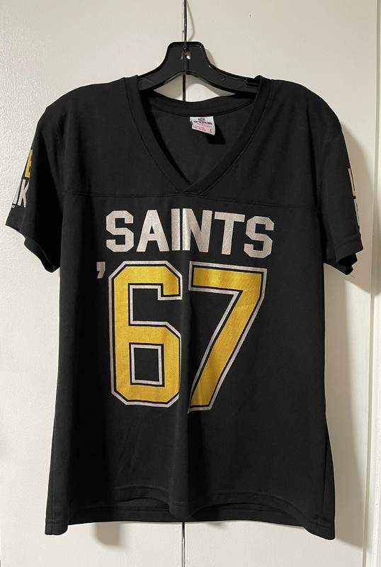 PINK Victoria's Secret Black NOLA Saints Jersey Who Dat! 🖤💛⚜️