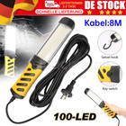 100 LED Stablampe für KFZ Arbeitsleuchte Werkstattlampe Handlampe mit Magnet DHL