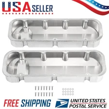 Aluminum Fabricated Valve Cover For Big Block Chevy BBC 396,454 w/Breather Kyplf