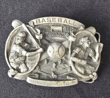 Vtg 1983 Baseball Bergamot Brass Works Belt Buckle