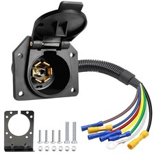 7 Way RV Trailer Light Connector Socket,7 Core Trailer 7 Pin Truck Trailer Plug