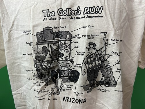 ARIZONA The Golfer's S.U.V. T-Shirt Large Cream NWT Golf Golfing Dad Father Day - Picture 1 of 12