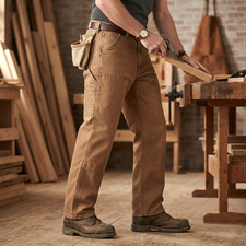 Vintage Carhartt Mens 46x34 Brown Cotton Duck Canvas Work Pants USA Made 42"