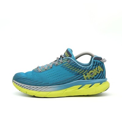 Hoka One Herren Clifton 5 Sportschuhe Blau Gelb Mesh Dämpfung Laufschuhe EU 42