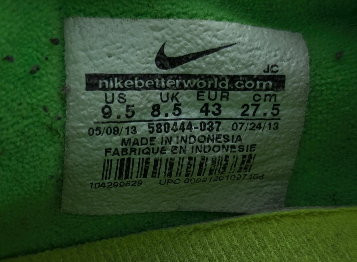 Vintage Mens Nike Bomba Pro II Black Volt Green Soccer Shoes 580444-037 Size 9.5 Nike FC247 Bomba II Black/Volt main image 4