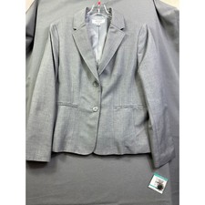 Kasper Women's Grey Two Button Tailored Blazer Jacket Size 16 New With Tags