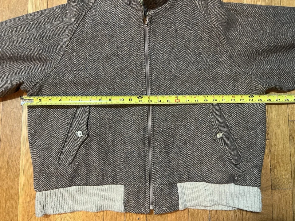 Vintage Woolrich Jacket Mens XL Wool Tweed Bomber Reversible Khaki Made USA - Image 2 of 4