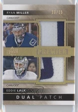 2014-15 Upper Deck Premier Jerseys 13/15 Eddie Lack Ryan Miller Dual Patch 0c3
