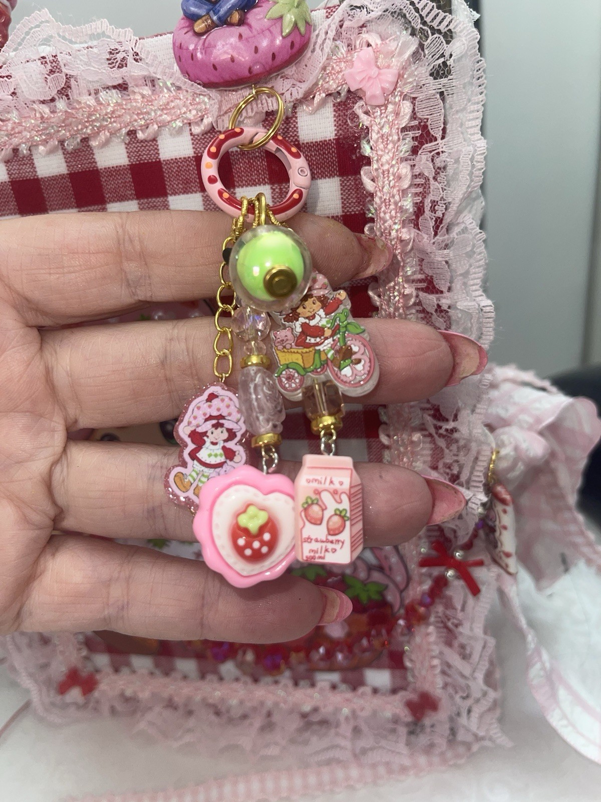 Strawberry Shortcake Journal Tassel | Beaded Spine Charm Accessory