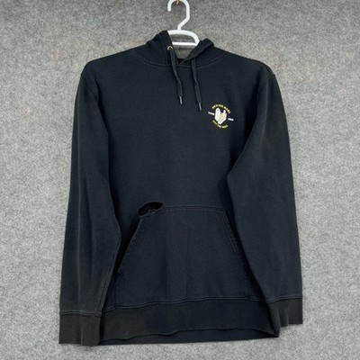 VANS Hoodie Sweatshirt Mens Medium Black Skull Pullover Fleece Skateboarding