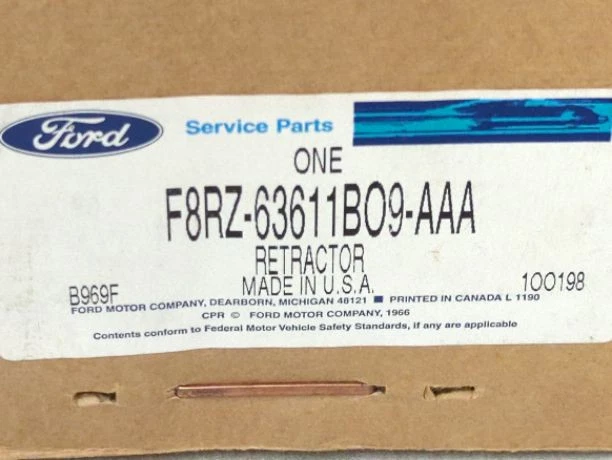 Nuevo retractor de cinturón de seguridad delantero Ford LH 1999-2002 negro Mercury Cougar OEM Foto 2 de 4