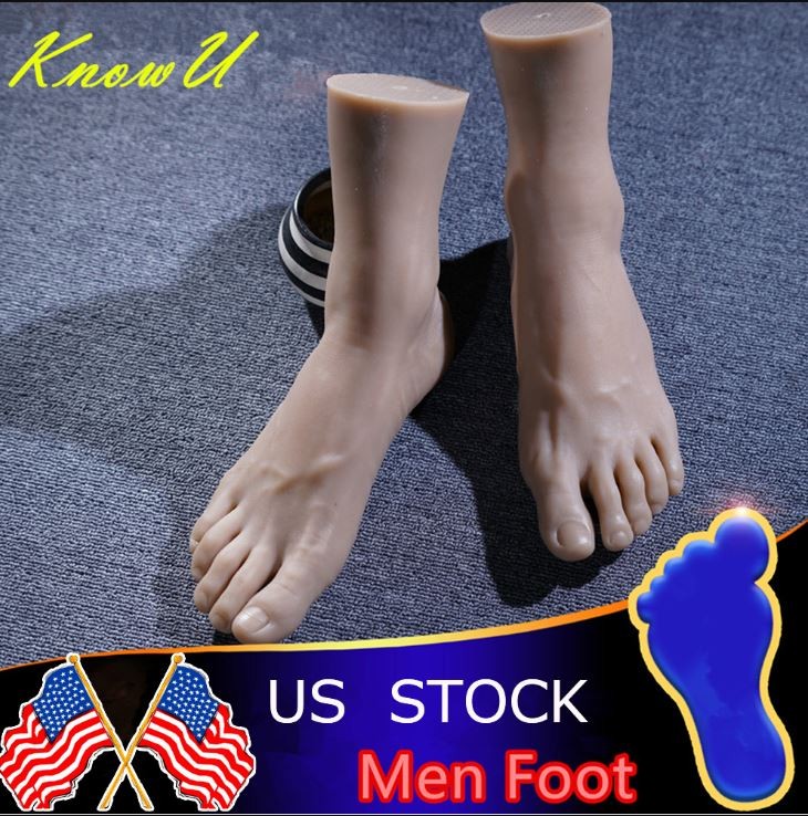 US Store Realistic 26.5cm Silicone Feet Male Model Mannequin  Display Model Foot
