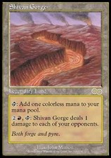 Shivan Gorge - Heavy Play MTG Urza's Saga