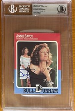 SUSAN SARANDON SIGNED 1988 BULL DURHAM PROMO CARD BAS BGS AUTHENTIC 10 AUTO